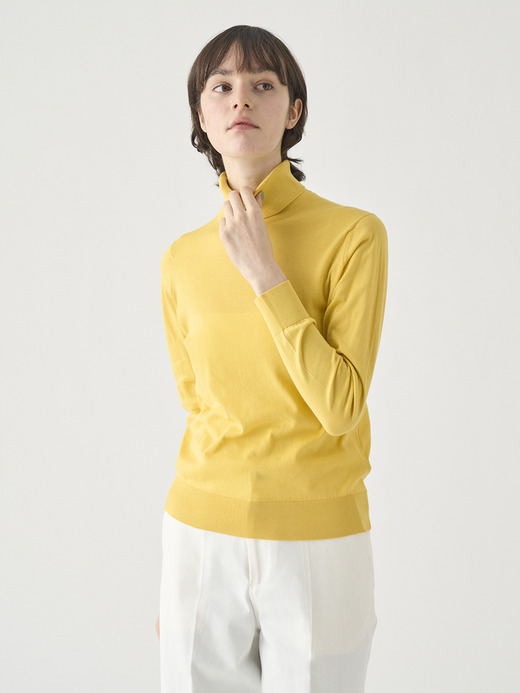 タートルネック長袖コットンニットプルオーバー | FRANCES | 30G MODERN FIT 詳細画像 POLLEN 1
