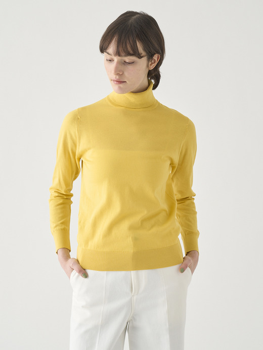 タートルネック長袖コットンニットプルオーバー | FRANCES | 30G MODERN FIT 詳細画像 POLLEN 5