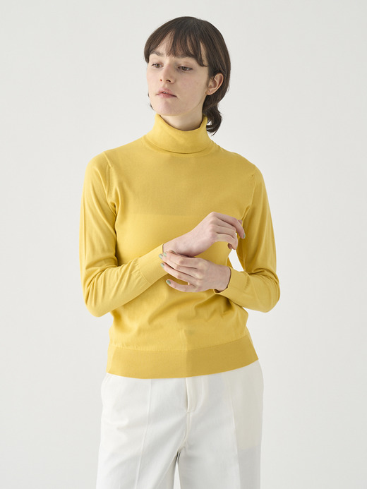 タートルネック長袖コットンニットプルオーバー | FRANCES | 30G MODERN FIT 詳細画像 POLLEN 6