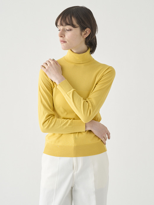 タートルネック長袖コットンニットプルオーバー | FRANCES | 30G MODERN FIT 詳細画像 POLLEN 7