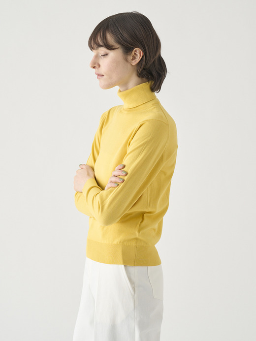 タートルネック長袖コットンニットプルオーバー | FRANCES | 30G MODERN FIT 詳細画像 POLLEN 8