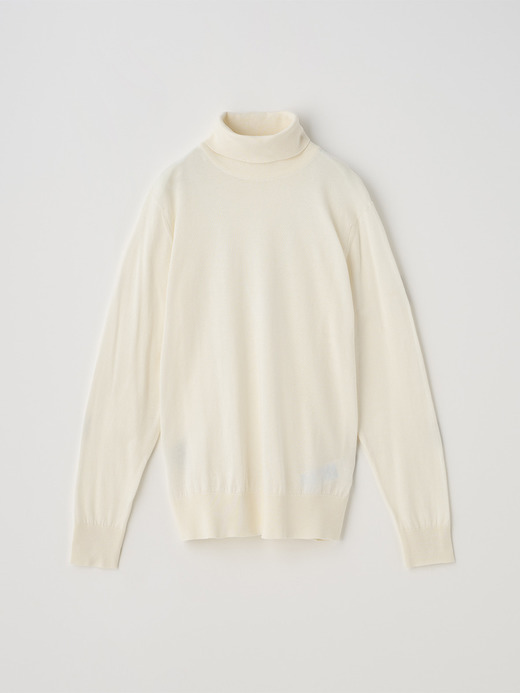 タートルネック長袖コットンニットプルオーバー | FRANCES | 30G MODERN FIT 詳細画像 STARCH 1
