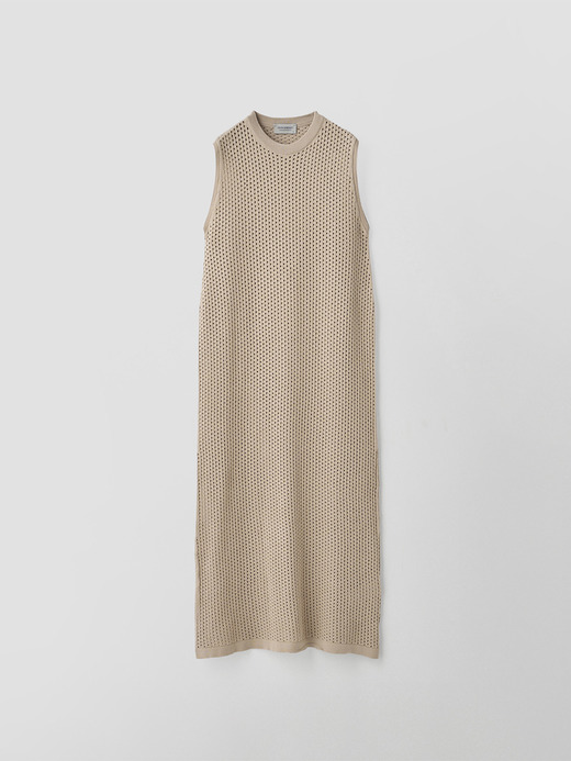 コットン透かしレース編みロングニットワンピース | HERSTON | 24G 詳細画像 ALMOND 2