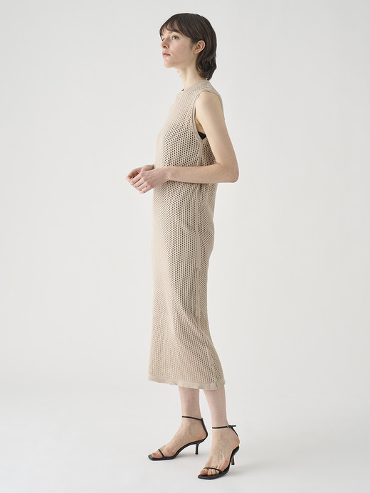 コットン透かしレース編みロングニットワンピース | HERSTON | 24G 詳細画像 ALMOND 6