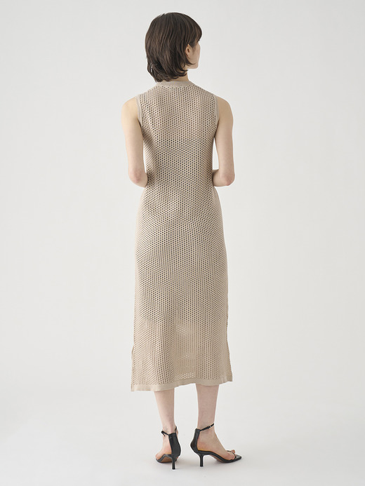 コットン透かしレース編みロングニットワンピース | HERSTON | 24G 詳細画像 ALMOND 8
