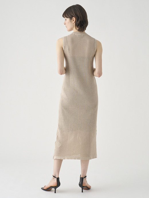 コットン透かしレース編みロングニットワンピース | HERSTON | 24G 詳細画像 ALMOND 9