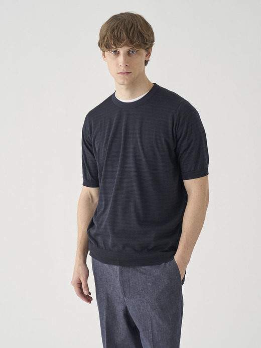 [Anglo Indian Gauze]マイクロボーダーニットTシャツ | HOWICK | 30G EASY FIT 詳細画像 NO2(HOWICK) 1