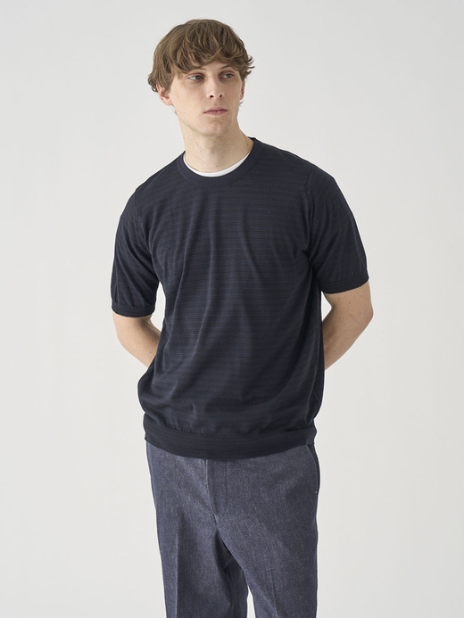 [Anglo Indian Gauze]マイクロボーダーニットTシャツ | HOWICK | 30G EASY FIT 詳細画像 NO2(HOWICK) 4