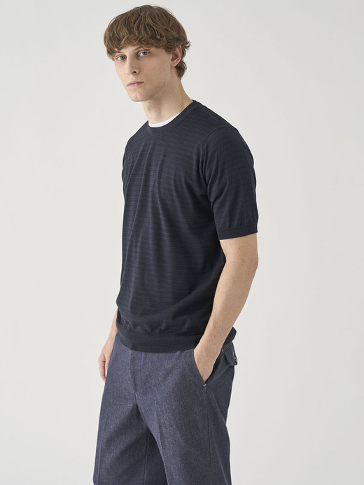 [Anglo Indian Gauze]マイクロボーダーニットTシャツ | HOWICK | 30G EASY FIT 詳細画像 NO2(HOWICK) 5