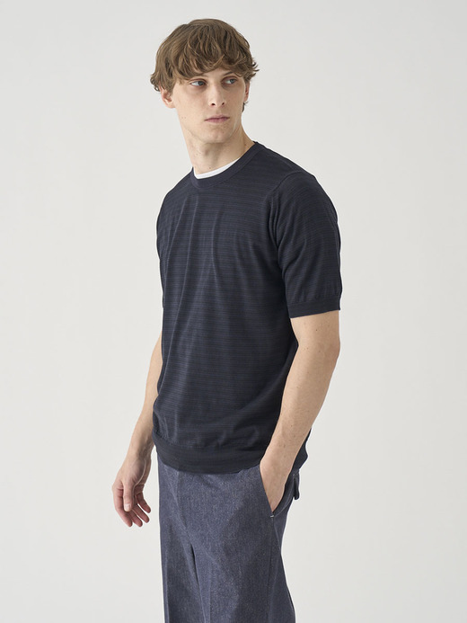 [Anglo Indian Gauze]マイクロボーダーニットTシャツ | HOWICK | 30G EASY FIT 詳細画像 NO2(HOWICK) 6