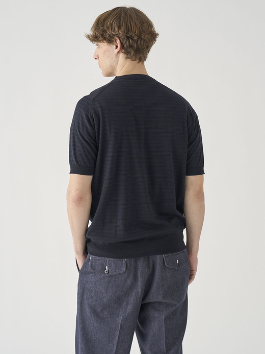 [Anglo Indian Gauze]マイクロボーダーニットTシャツ | HOWICK | 30G EASY FIT 詳細画像 NO2(HOWICK) 7