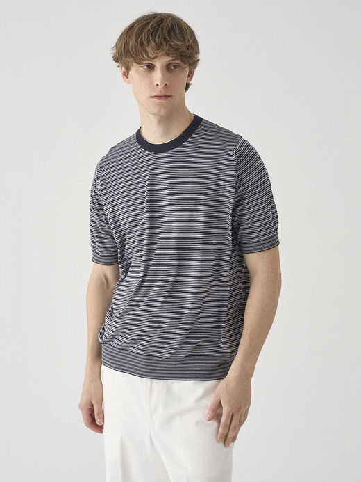 [Anglo Indian Gauze]マイクロボーダーニットTシャツ | HOWICK | 30G EASY FIT 詳細画像 NO3(HOWICK) 1