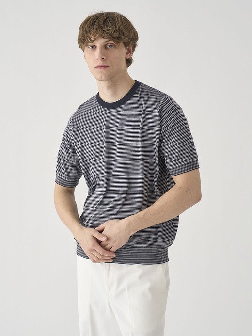 [Anglo Indian Gauze]マイクロボーダーニットTシャツ | HOWICK | 30G EASY FIT 詳細画像 NO3(HOWICK) 3