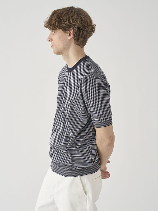 [Anglo Indian Gauze]マイクロボーダーニットTシャツ | HOWICK | 30G EASY FIT 詳細画像 NO3(HOWICK) 4