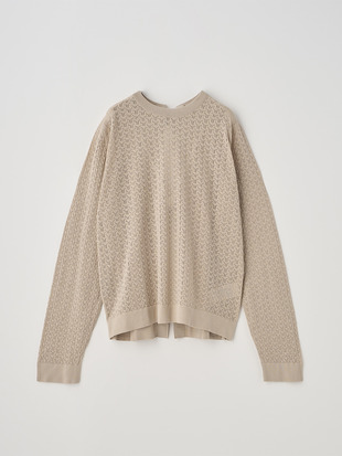 コットンレース編みバックリボンニットトップス | HUTTON | 30G