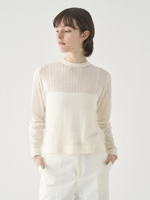 コットンレース編みバックリボンニットトップス | HUTTON | 30G 詳細画像 STARCH 4