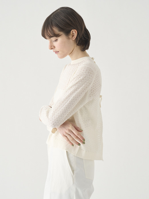コットンレース編みバックリボンニットトップス | HUTTON | 30G 詳細画像 STARCH 6