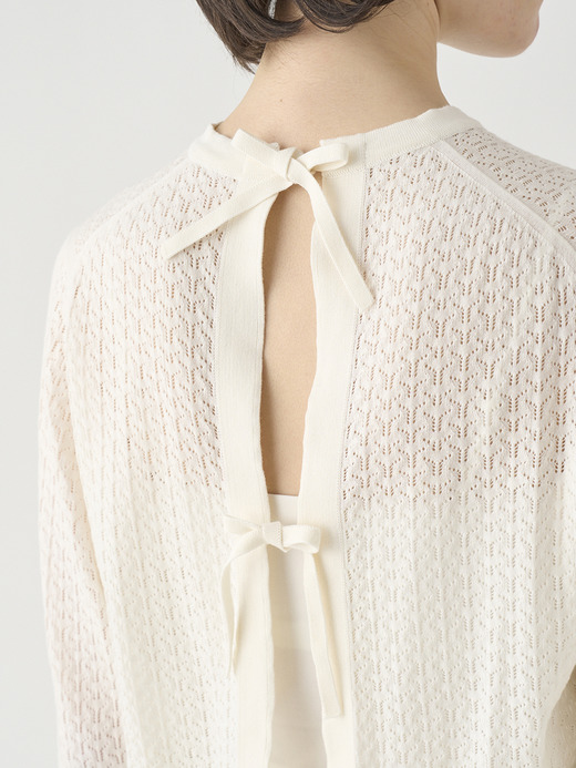 コットンレース編みバックリボンニットトップス | HUTTON | 30G 詳細画像 STARCH 7