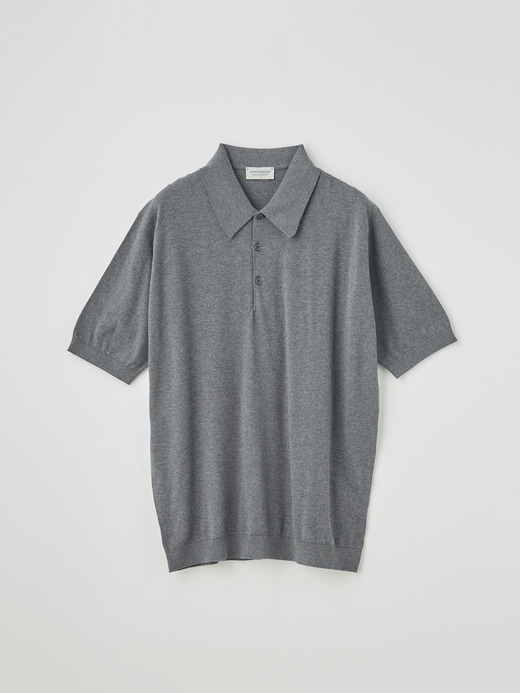 半袖コットンニットクラシックポロシャツ | ISIS | 30G EASY FIT 詳細画像 CHARCOAL 1