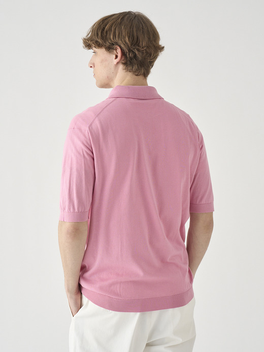 半袖コットンニットクラシックポロシャツ | ISIS | 30G EASY FIT 詳細画像 GLASS PINK 4