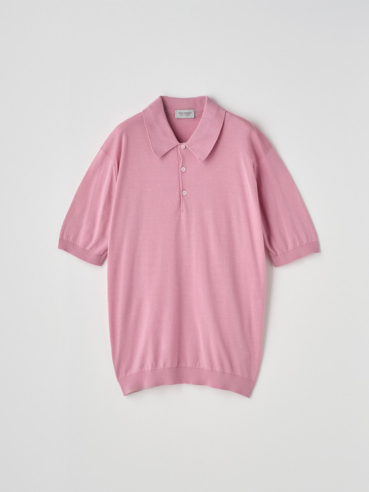 半袖コットンニットクラシックポロシャツ | ISIS | 30G EASY FIT 詳細画像 GLASS PINK 5