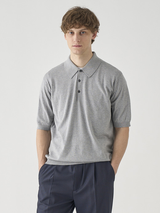 半袖コットンニットクラシックポロシャツ | ISIS | 30G EASY FIT 詳細画像 SILVER 4