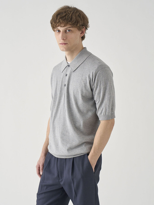 半袖コットンニットクラシックポロシャツ | ISIS | 30G EASY FIT 詳細画像 SILVER 6