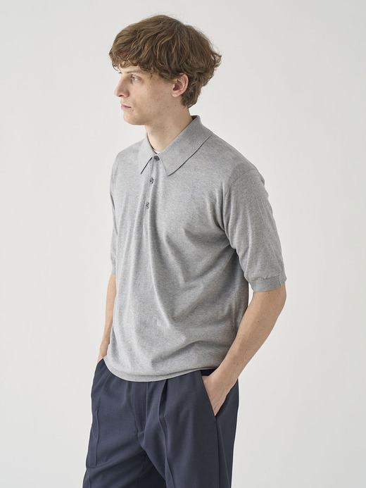 半袖コットンニットクラシックポロシャツ | ISIS | 30G EASY FIT 詳細画像 SILVER 7