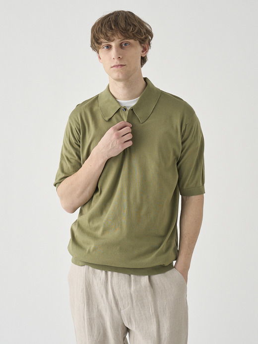 半袖コットンニットクラシックポロシャツ | ISIS | 30G EASY FIT 詳細画像 TARRAGON 1