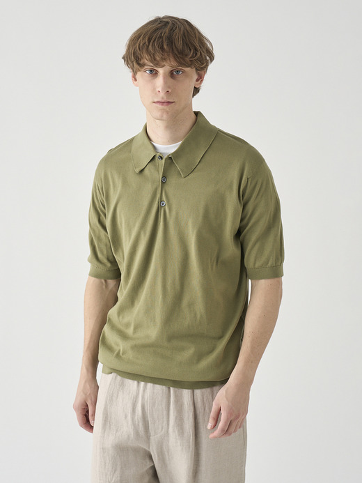 半袖コットンニットクラシックポロシャツ | ISIS | 30G EASY FIT 詳細画像 TARRAGON 3