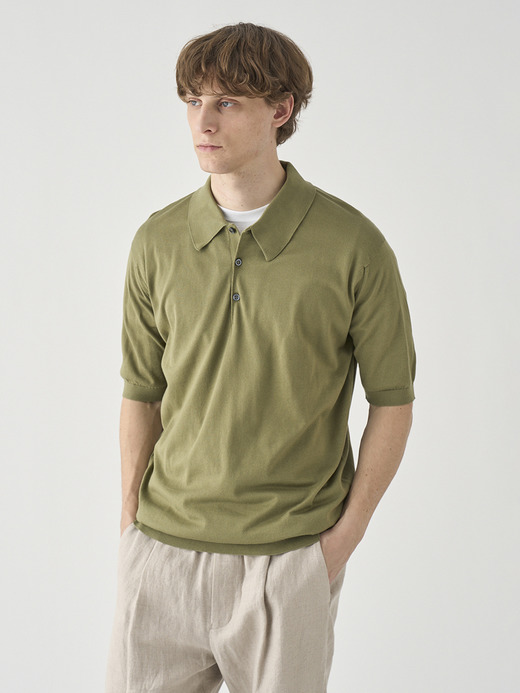 半袖コットンニットクラシックポロシャツ | ISIS | 30G EASY FIT 詳細画像 TARRAGON 4