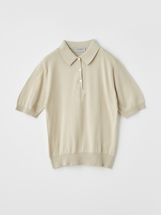 半袖コットンニットポロシャツ | JILL | 30G COMMON FIT 詳細画像 ALMOND 1