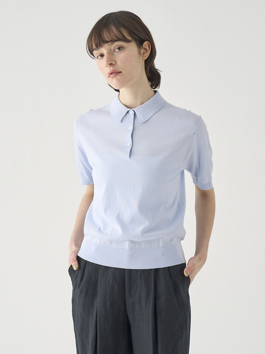 半袖コットンニットポロシャツ | JILL | 30G COMMON FIT 詳細画像 DEW 1