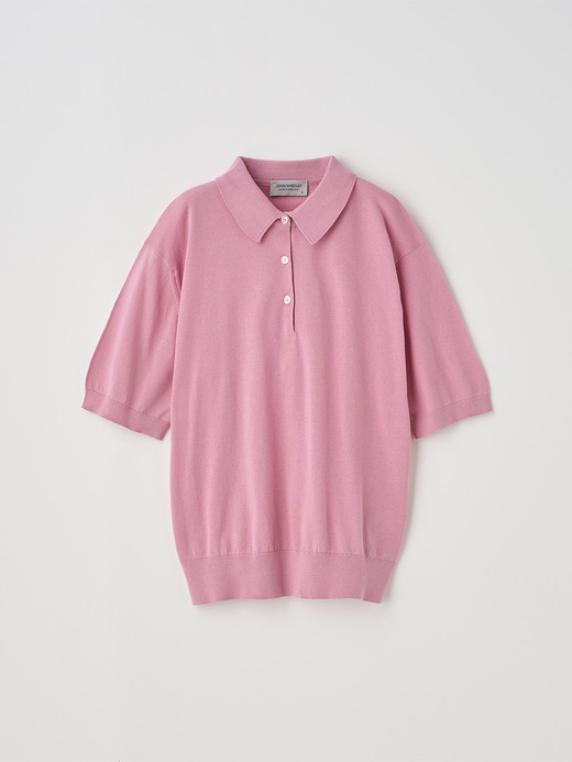 半袖コットンニットポロシャツ | JILL | 30G COMMON FIT 詳細画像 GLASS PINK 1