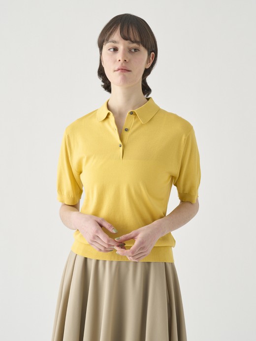 半袖コットンニットポロシャツ | JILL | 30G COMMON FIT 詳細画像 POLLEN 1