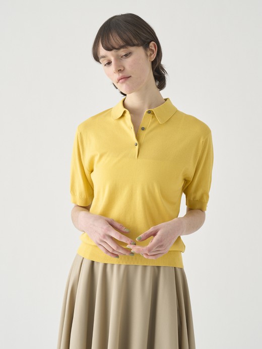 半袖コットンニットポロシャツ | JILL | 30G COMMON FIT 詳細画像 POLLEN 2