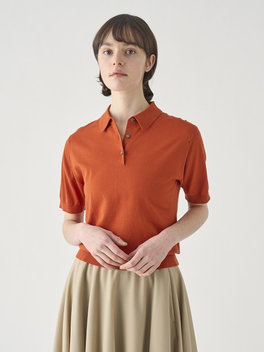 半袖コットンニットポロシャツ | JILL | 30G COMMON FIT 詳細画像 WYVERN RED 2