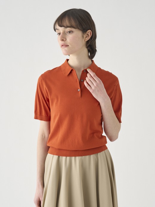 半袖コットンニットポロシャツ | JILL | 30G COMMON FIT 詳細画像 WYVERN RED 3