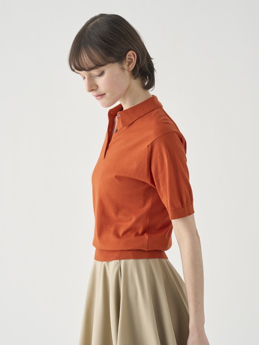 半袖コットンニットポロシャツ | JILL | 30G COMMON FIT 詳細画像 WYVERN RED 5