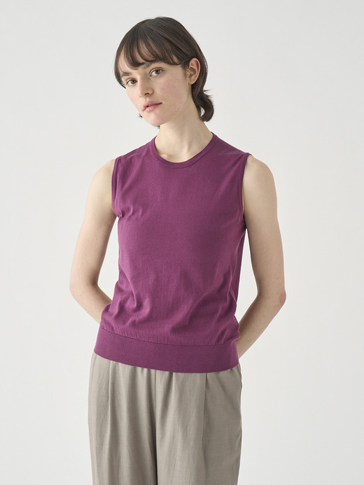 ノースリーブコットンニットプルオーバー | KERRY | 30G MODERN FIT 詳細画像 AMARANTH 3