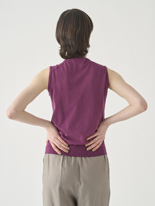 ノースリーブコットンニットプルオーバー | KERRY | 30G MODERN FIT 詳細画像 AMARANTH 8