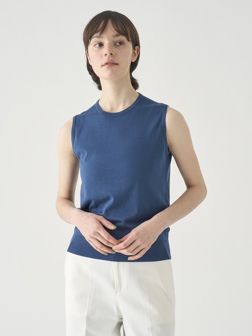 ノースリーブコットンニットプルオーバー | KERRY | 30G MODERN FIT 詳細画像 DELFT BLUE 1