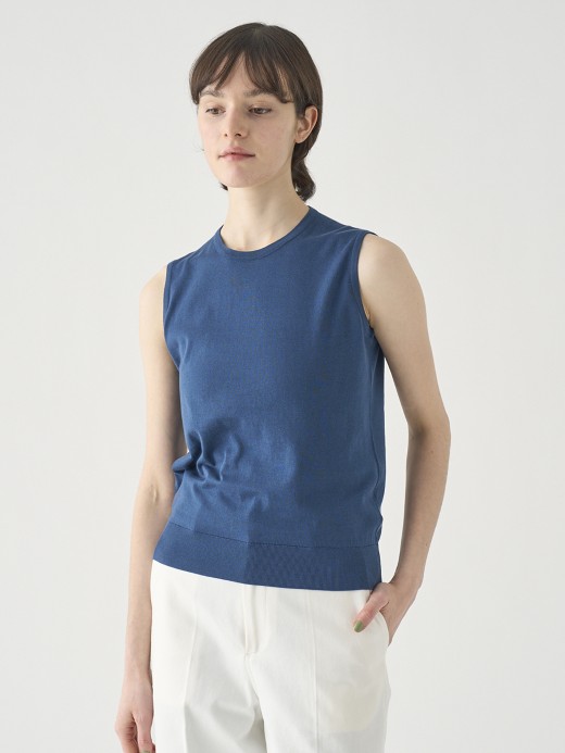 ノースリーブコットンニットプルオーバー | KERRY | 30G MODERN FIT 詳細画像 DELFT BLUE 2