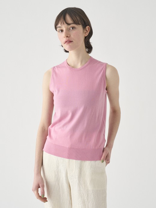 ノースリーブコットンニットプルオーバー | KERRY | 30G MODERN FIT 詳細画像 GLASS PINK 1