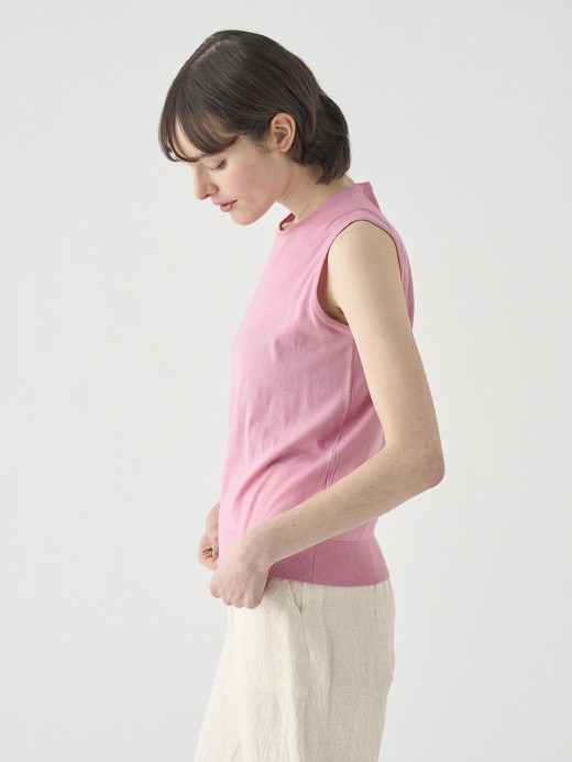 ノースリーブコットンニットプルオーバー | KERRY | 30G MODERN FIT 詳細画像 GLASS PINK 3