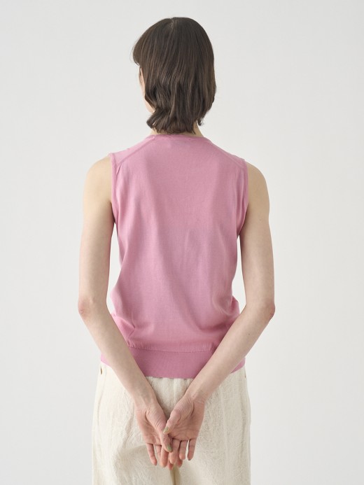 ノースリーブコットンニットプルオーバー | KERRY | 30G MODERN FIT 詳細画像 GLASS PINK 4