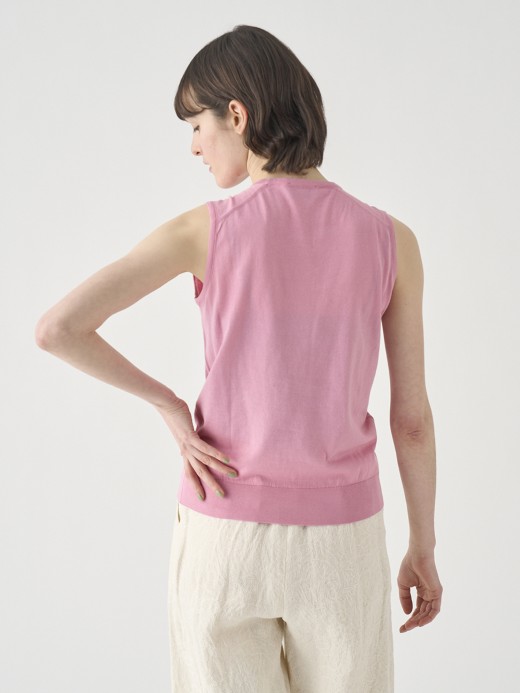 ノースリーブコットンニットプルオーバー | KERRY | 30G MODERN FIT 詳細画像 GLASS PINK 5