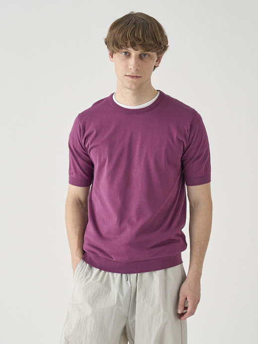 半袖コットンニットＴシャツ | KIELL | 30G MODERN FIT 詳細画像 AMARANTH 3