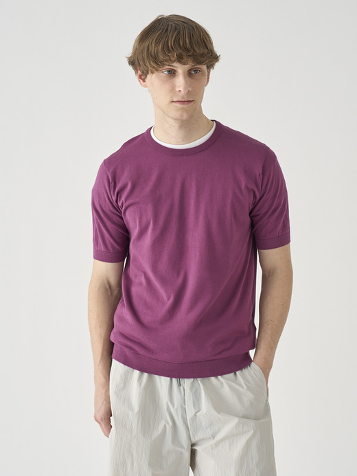 半袖コットンニットＴシャツ | KIELL | 30G MODERN FIT 詳細画像 AMARANTH 6