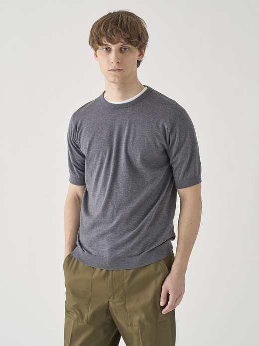 半袖コットンニットＴシャツ | KIELL | 30G MODERN FIT 詳細画像 CHARCOAL 3